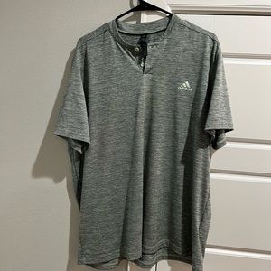 ADIDAS GOLF POLO GRAY MENS XL BLADE COLLAR DRI FIT
